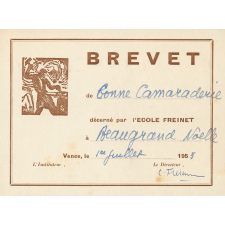 Brevet de cuisinière.