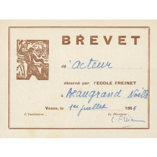 Brevet de cuisinière.
