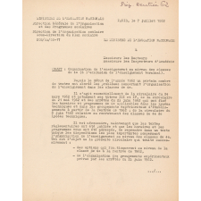 Dossier sur la rentrée 1962. 