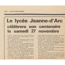 Commémoration du centenaire du lycée Jeanne d'Arc de Rouen. 