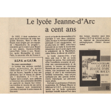 Commémoration du centenaire du lycée Jeanne d'Arc de Rouen. 