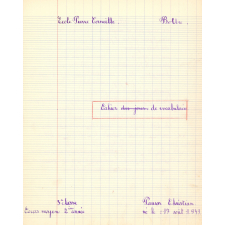 Cahier de vocabulaire