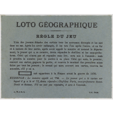Loto géographique - Jeu de patience.