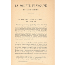 La Société française du XVIIIe siècle : Lectures extraites des Mémoires et des Correspondances