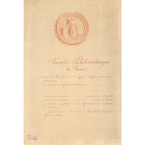 Diplôme de Réception au sein de la Société Philotechnique de Paris. 