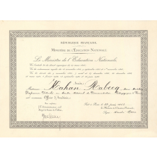 Diplôme d'Officier d'Académie.