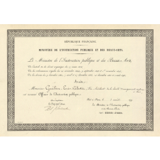 Diplôme d'Officier de l'Instruction Publique.