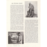 Les écoles d'Art. Un décorateur à l'école de Bien-Hoa. Oeuvre d'un élève de troisième année à l'Ecole des Beaux-Arts  d'Hanoï.