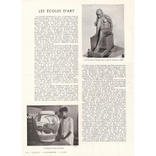 Les écoles d'Art. Un décorateur à l'école de Bien-Hoa. Oeuvre d'un élève de troisième année à l'Ecole des Beaux-Arts  d'Hanoï.