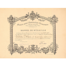 Diplôme décerné par la Société pour l'Instruction élémentaire. 