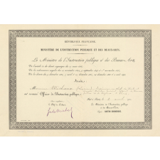 Diplôme d'Officier de l'Instruction Publique. 