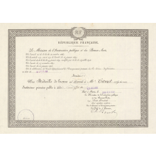 Diplôme de médaille de bronze de l'Enseignement du Premier Degré.