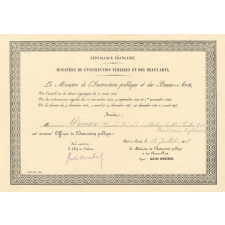 Diplôme d'Officier de l'Instruction Publique. 