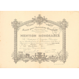 Diplôme de Mention Honorable de la Société pour l'Instruction Élémentaire. 