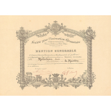 Diplôme de Mention Honorable de la Société pour l'Instruction Élémentaire. 