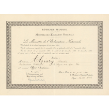 Diplôme d'Officier d'Académie. 
