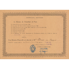 Diplôme de Mention Honorable de l'Enseignement du Premier Degré.