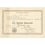 Diplôme de Mention Honorable de l'Enseignement du Premier Degré. 