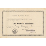 Diplôme de Mention Honorable de l'Enseignement du Premier Degré. 