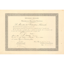 Diplôme d'Officier de l'Instruction publique.