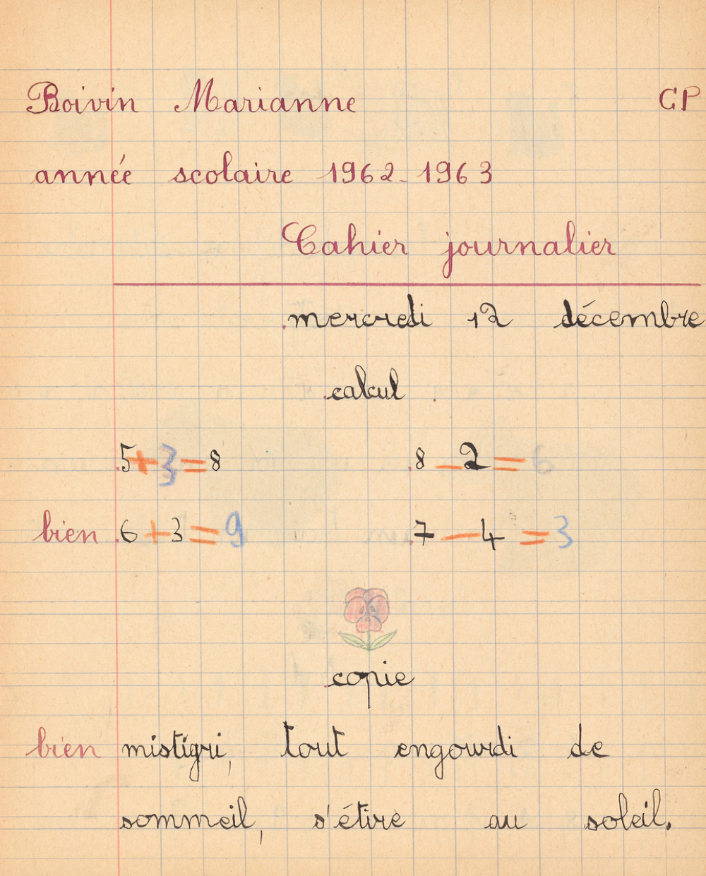 Cahier journalier