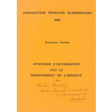 Synthèse d'information sur le département de l'Hérault. Instruction Primaire Eléméntaire. 1881. Première partie.