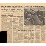 Le général De Gaulle visite un collège d'enseignement technique à Ajaccio. 