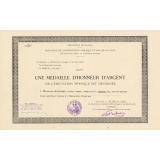 Diplôme de Médaille d'Honneur d'Argent de l'Education physique. 