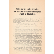 Les Ecoles primaires du canton de Sainte-Mère -Eglise avant la Révolution (Revue du département de la Manche. Tome 11. 1969).