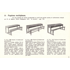 Mobilier et matériel scolaires. 1. Pupitres d'élèves.