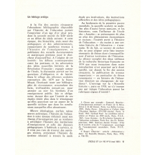 L'histoire de l'éducation : un renouveau, in L'Ecole et la Vie, N°8 (mai 1981).