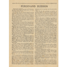 Hommage à Ferdinand Buisson.