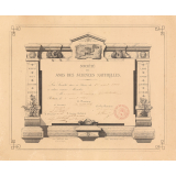 Société des Amis des Sciences Naturelles. Attestation d'admission comme membre. 
