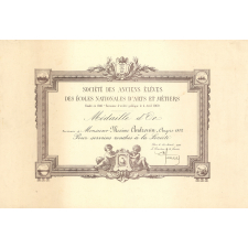 Médaille d'Or de la Société des anciens élèves des écoles nationales d'Arts et Métiers.