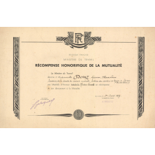 Récompense honorifique de la Mutualité.
