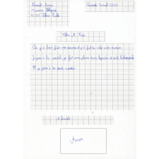 Réponse d'un élève au courrier de son enseignant pendant le confinement