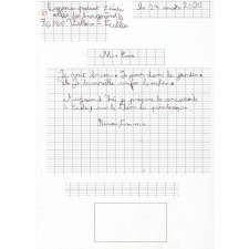 Réponse d'un élève au courrier de son enseignant pendant le confinement