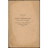 Brochure de l'inauguration d'une plaque commémorative des Archivistes paléographes et des Élèves de l'École des Chartes victimes de la guerre. 