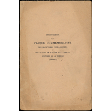 Brochure de l'inauguration d'une plaque commémorative des Archivistes paléographes et des Élèves de l'École des Chartes victimes de la guerre.