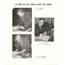 Brochure de la municipalité de Grand-Quevilly portant sur l'inauguration du monument Césaire Levillain et sur deux jumelages. 