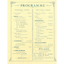 Programme de l'inauguration de la Salle des Fêtes de l'École Primaire Supérieure et Professionnelle de Garçons, Rue Poisson à Rouen. 