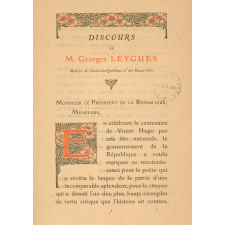 Brochure de la cérémonie du centenaire national de la naissance de Victor Hugo au Panthéon. 