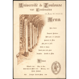 Menu du repas du septième centenaire de la fondation de l'Université de Toulouse. 