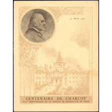 Menu du banquet du centenaire de la naissance de Charcot.