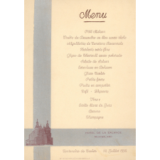 Menu du banquet du centenaire de la mort de Cuvier. 