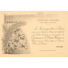 Programme et invitations à la fête du centenaire de la naissance de Victor Hugo. 