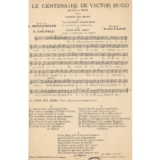 Chant composé à l'occasion du centenaire de la naissance de Victor Hugo. 