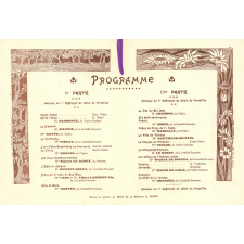 Programme du Festival artistique donné par les étudiants de Paris à l'occasion du centenaire de la naissance de Victor Hugo. 