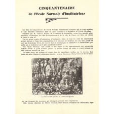 Brochure du cinquantenaire de l'École Normale d'Institutrices de Nîmes. 