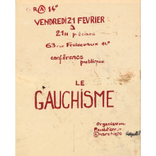 Conférence publique : Le gauchisme.
